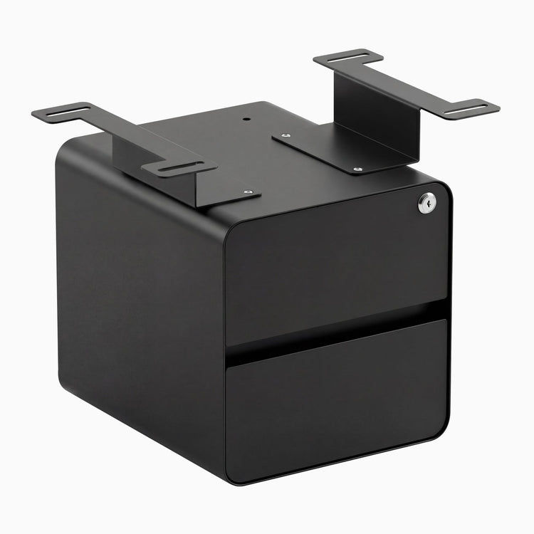 Desky minimal under desk cabinet black frame, black front