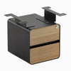 Desky minimal under desk cabinet black frame, white ash front