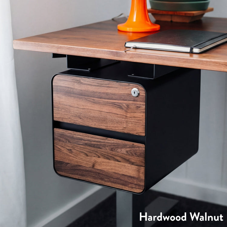Desky Minimal under desk cabinet in hardwood walnut