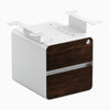 Desky minimal under desk cabinet white frame, rustic pine front