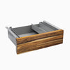 Desky Minimal Under Desk Drawer with Pheasantwood hardwood front panel and gray interior.