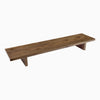 Desky Minimal Monitor Stand in Natural Walnut Hardwood, a sleek, long, dark brown wooden riser.