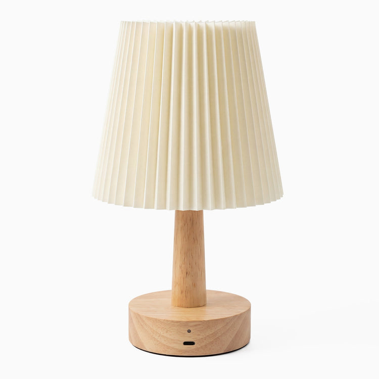 Natural desky wooden rechargeable desk lamp 