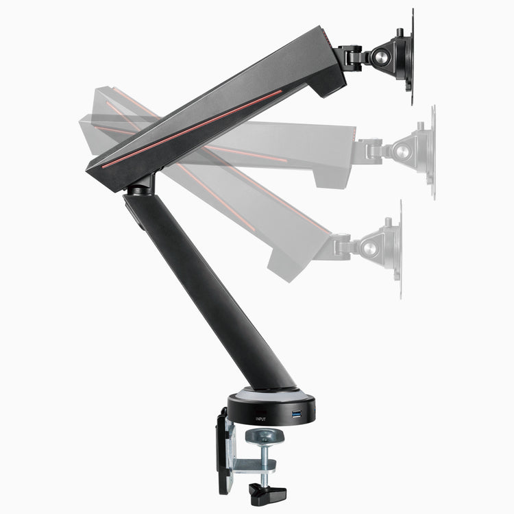 Adjustable gaming LED monitor arm