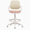 Desky evoque low back ergonomic drafting chair in peach