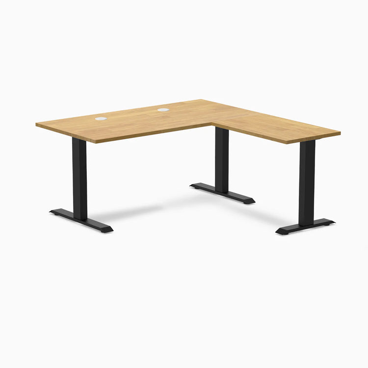 Desky Zero Rubberwood L-Shape Office Desk