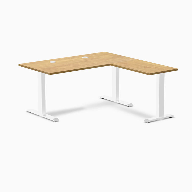 Desky Zero Rubberwood L-Shape Office Desk