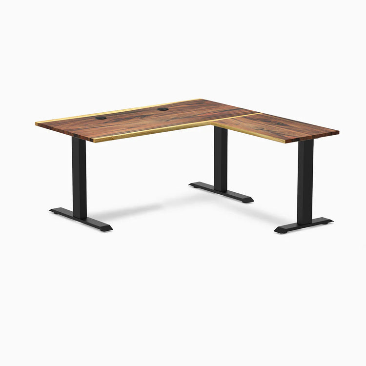 Desky Zero Hardwood L-Shape Office Desk