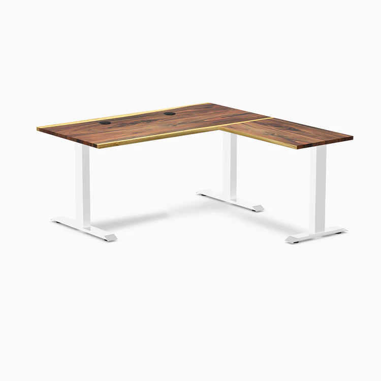 Desky Zero Hardwood L-Shape Office Desk