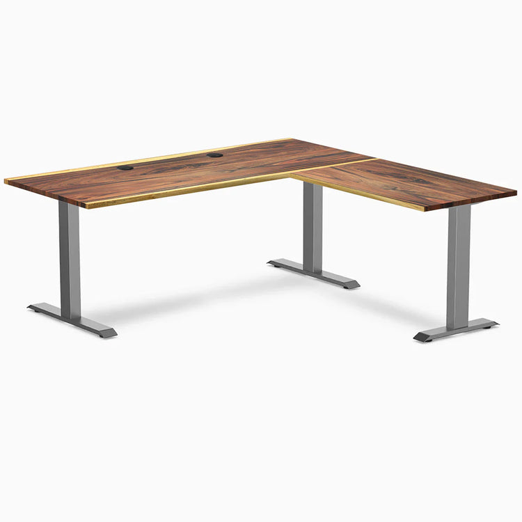 Desky Zero Hardwood L-Shape Office Desk
