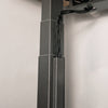 Black Desky magnetic cable management attached to desky frame legs 