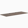 Desky 1" thick Jarrah Legno laminate desktop, 78.7x29.5 inches, with two black grommets.