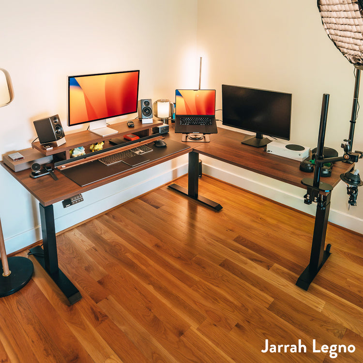 Desky L-Shape Laminate Sit Stand Desk