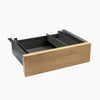 light oak rubberwood drawer in space grey frame
