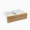 light oak rubberwood drawer in white frame