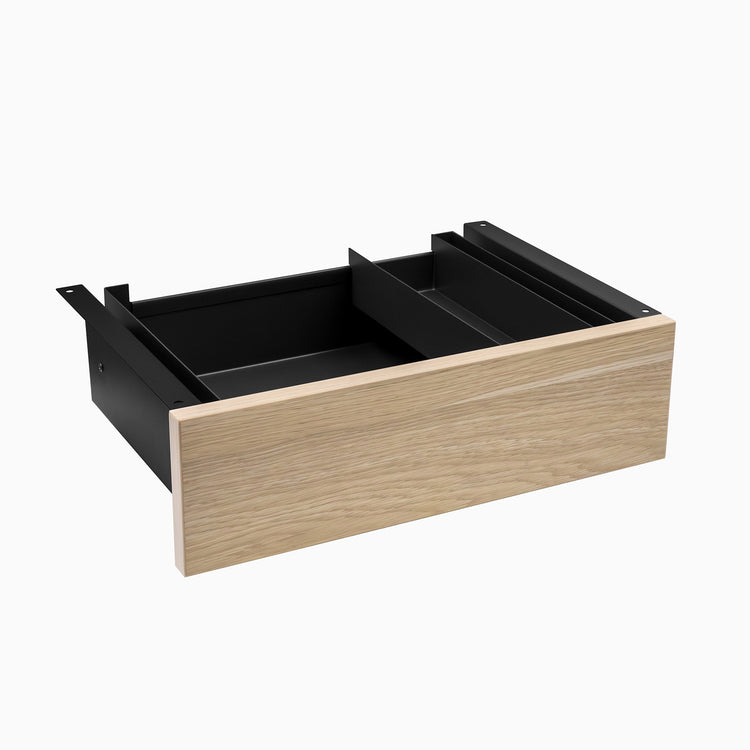 classic oak drawer in black frame