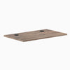 Natural Walnut 40x24 inch melamine laminate desktop with two black grommets.