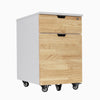 Rubberwood natural white minimal filing cabinet