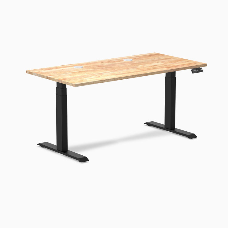 Desky Dual Rubberwood Sit Stand Desk