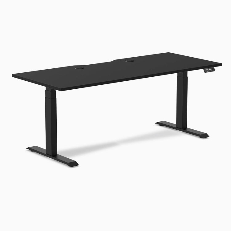 Desky Dual Scalloped Laminate Sit Stand Desk