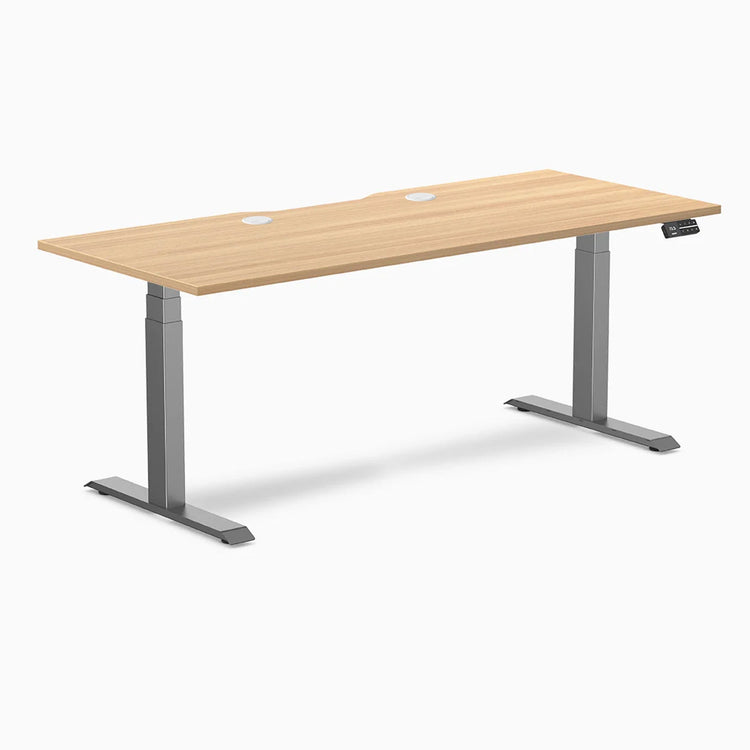 Desky Dual Scalloped Laminate Sit Stand Desk