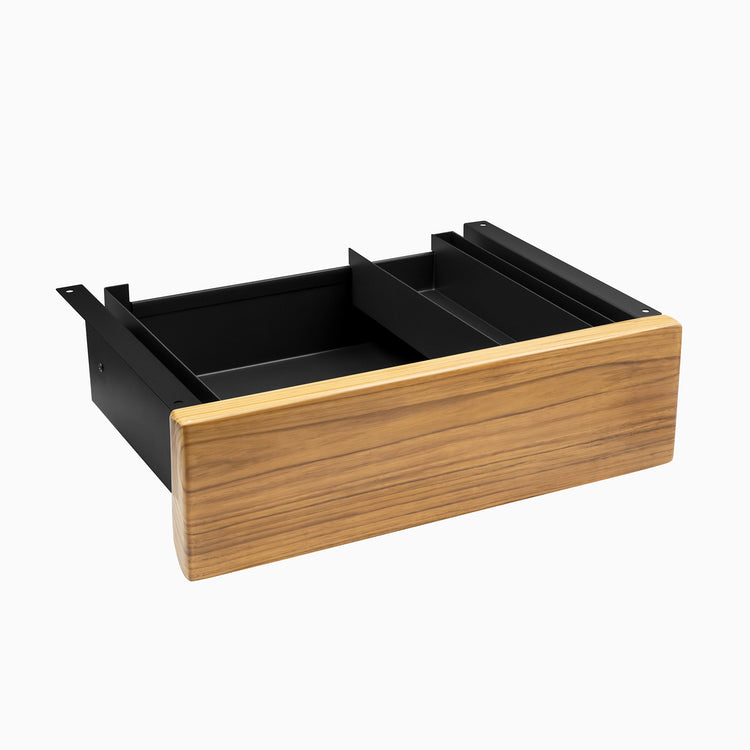 teak hardwood drawer in black frame