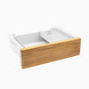 teak hardwood drawer in white frame
