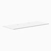 Desky 70.9x29.5 inch white laminate desktop with two grommets for cable management.