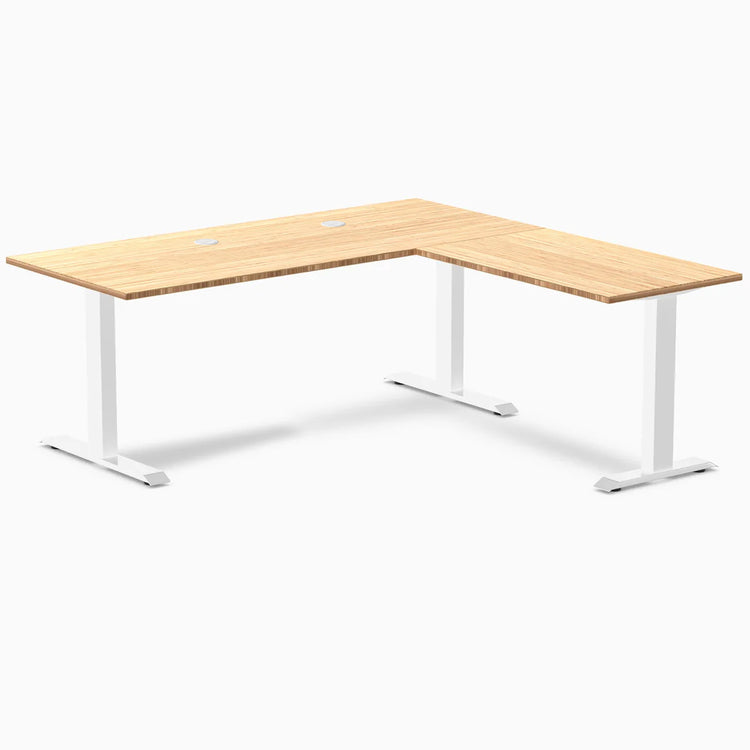 Desky Zero Bamboo L-Shape Office Desk