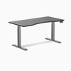 Desky Dual Ergo Edge Sit Stand Desk - dark bamboo 1500mm space grey frame