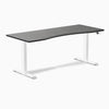 Dual Desky ergo dark bamboo desk 1800mm in white