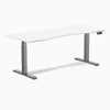 Desky Dual Ergo Edge Sit Stand Desk - white 1800mm space grey frame