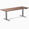 Desky Dual Walnut Hardwood Sit Stand Desk with space grey frame