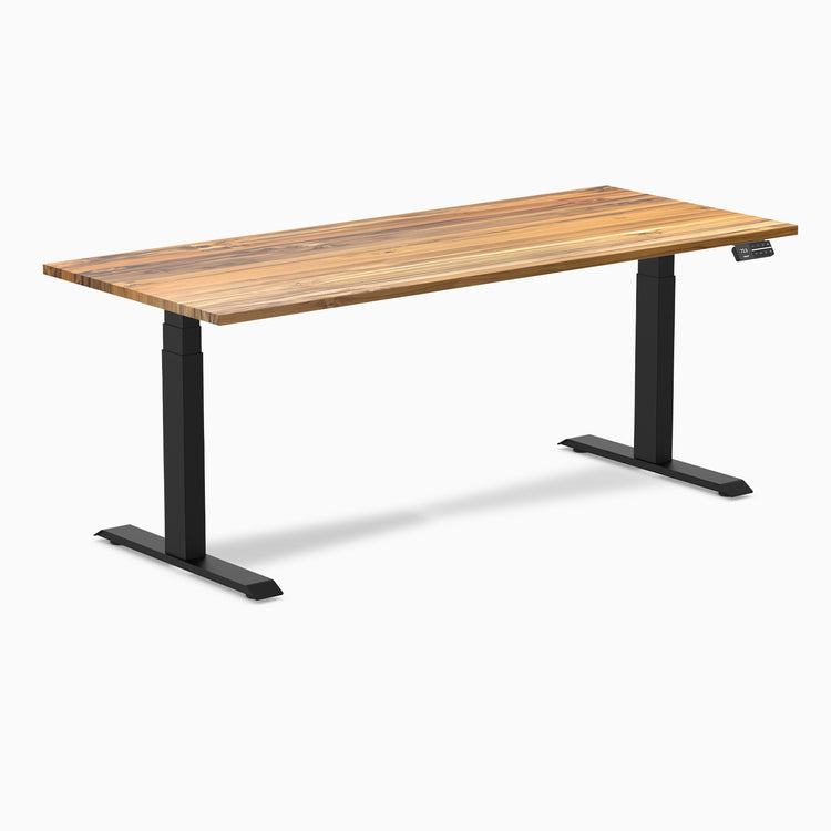 Dual motor standing desk hardwood teak - Desky