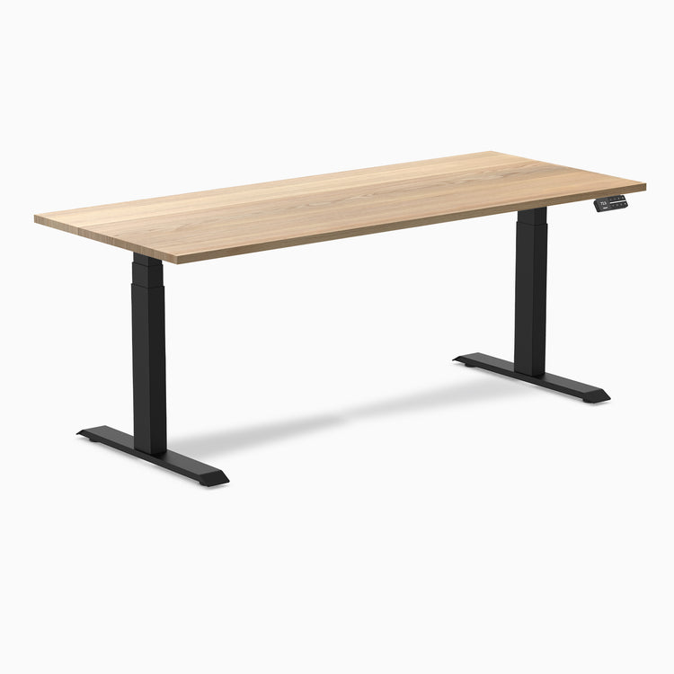 Dual motor standing desk hardwood white ash - Desky