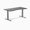 Desky Zero Ergo Edge Office Desk - dark bamboo 1500mm space grey frame