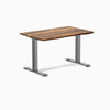 Desky Zero Hardwood Office Desk with Pheasantwood top and Space Gray steel frame.
