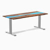 Desky fixed resin hardwood pheasant blue river 1800mm with gray legs