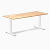 Fixed rubberwood natural  1800mm in white legs