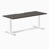 Zero scalloped fixed office desk burnished wood - Desky