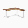 Desky Zero Hardwood L-Shape Office Desk - Saman1500mm white frame