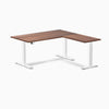 L-shape dual hardwood walnut Desky 1500mm in white