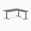 Desky Zero Dark Bamboo L-Shape Office Desk - 1500mm space grey frame