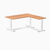 zero laminate L-shape 1500mm in prime oak with white legs 