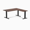 L-shape fixed softwood rustic pine 1500mm in black legs