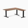 zero hardwood l-shape desk saman 1500mm in black legs 