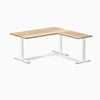 zero hardwood l-shape desk white ash 1500mm in white legs 
