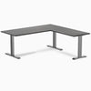 Desky Zero Dark Bamboo L-Shape Office Desk - 1800mm space grey frame