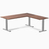 zero hardwood l-shape desk walnut 1800mm in gray legs 
