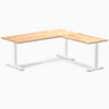 L-shape zero rubberwood fixed rubber natural 1800mm with white legs